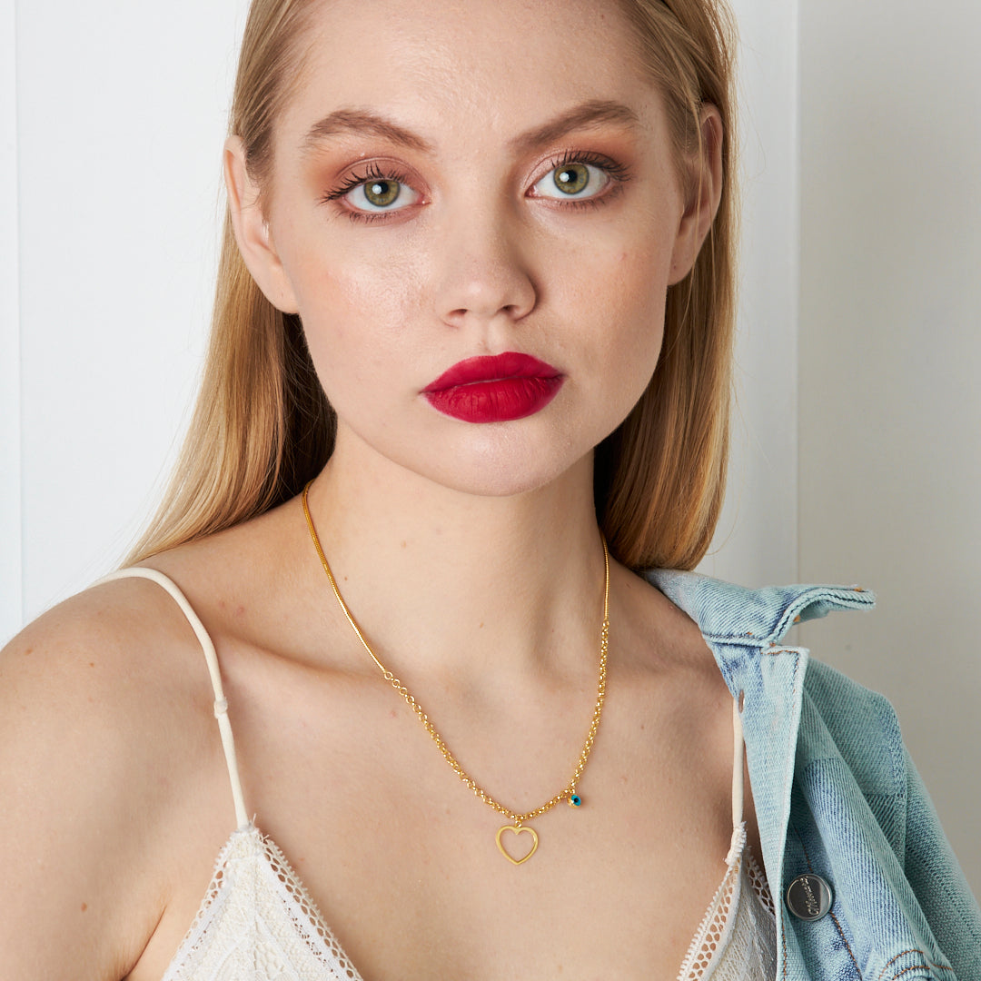 Thin Heart Necklace - 925 SILVER