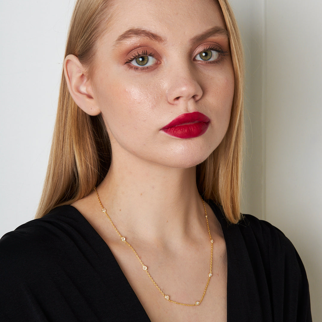 HALSKETTE MIT WEIßEM PERLE | 925 SILBER