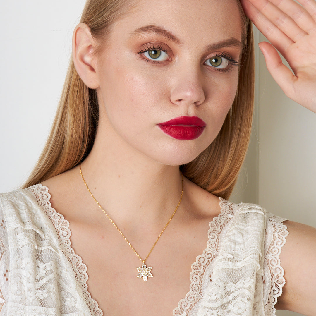 Narcissus Flower Necklace - 925 Silver