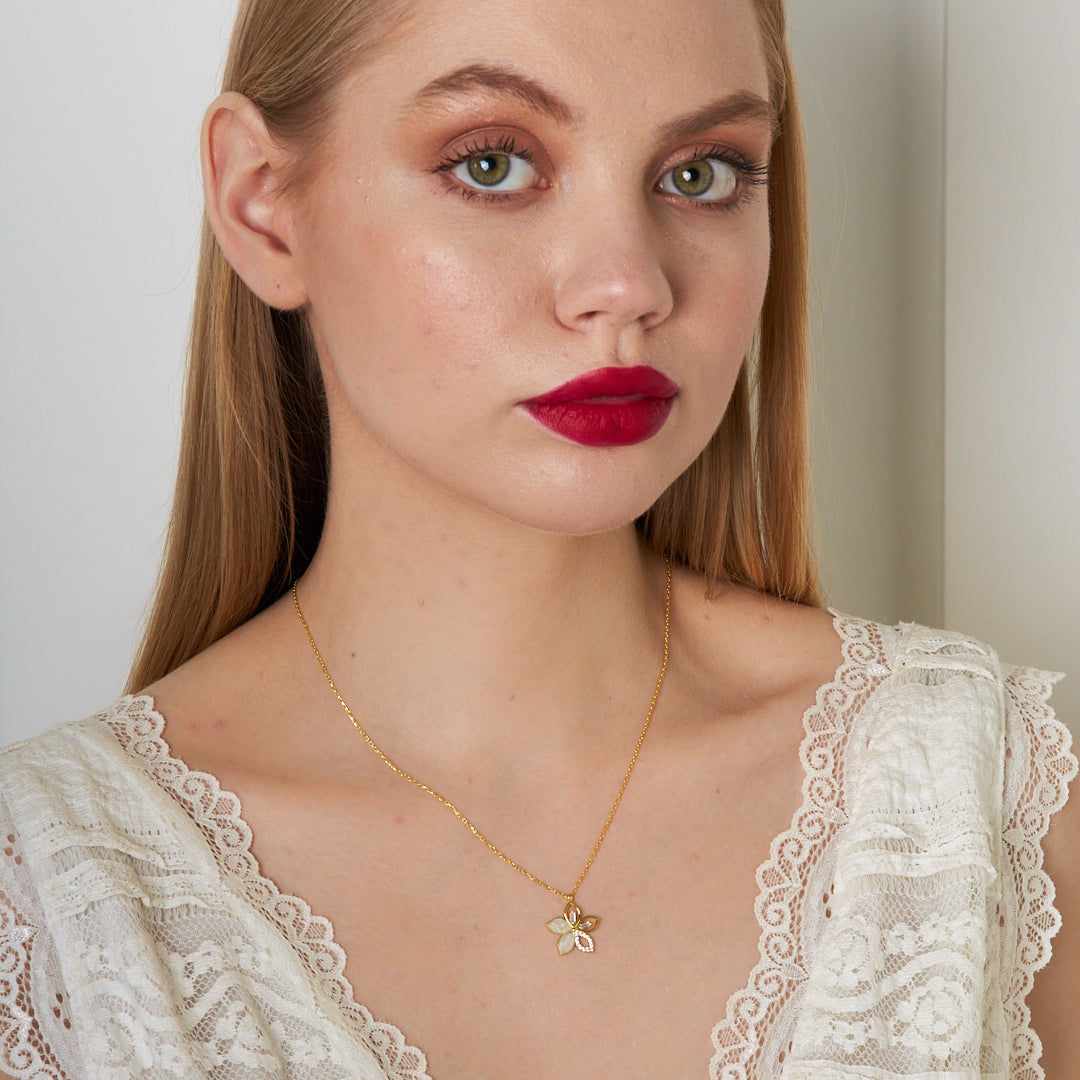 Lotus Flower Necklace - 925 Silver