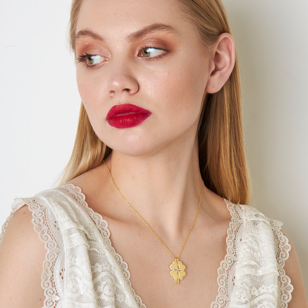 Heart Clover Necklace - 925 SILVER