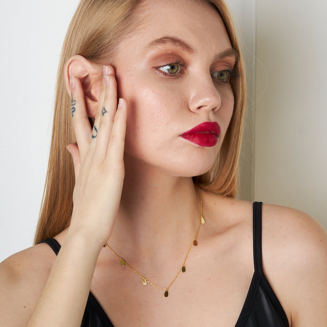 Plate Drop Necklace - 925 SILVER