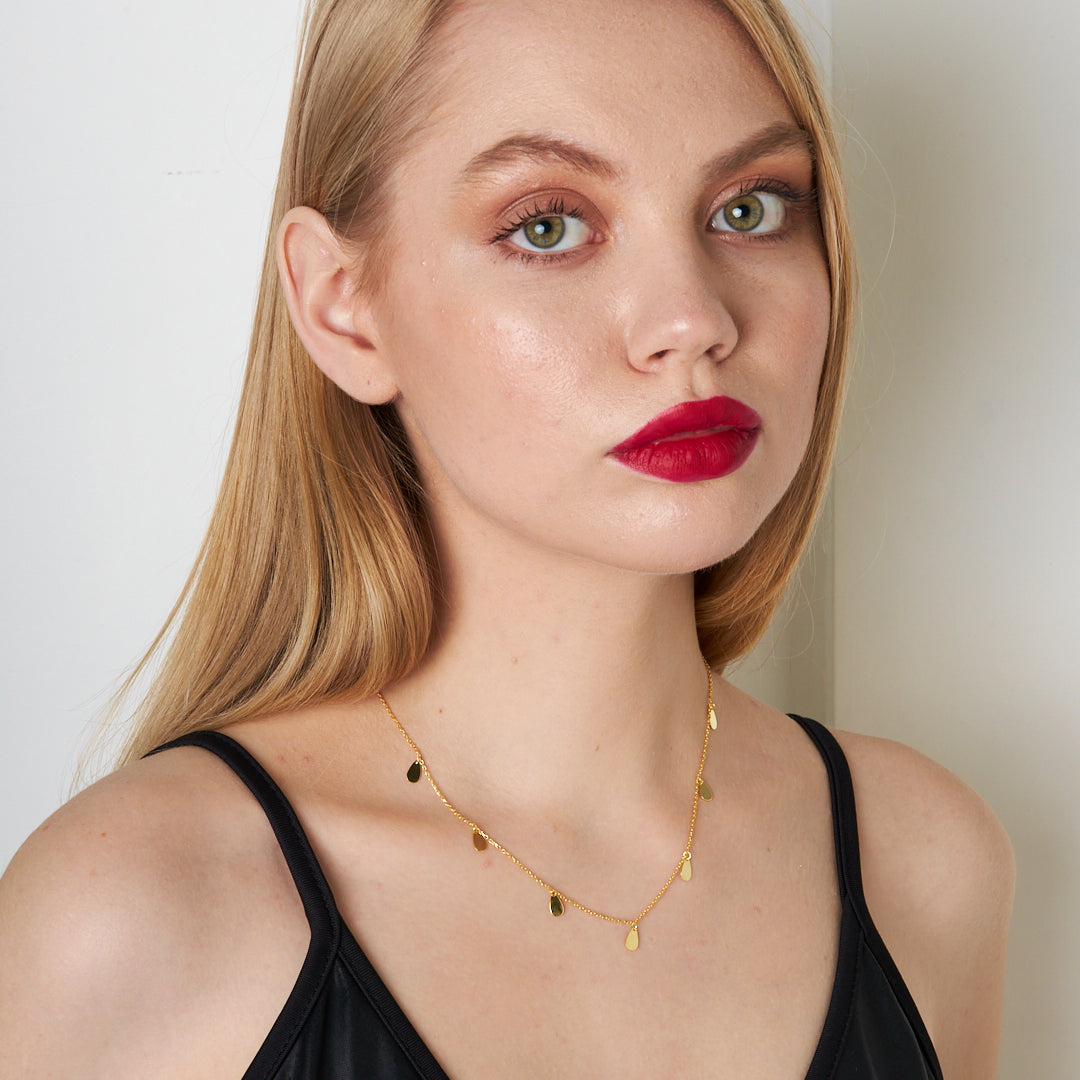 Plate Drop Necklace - 925 SILVER