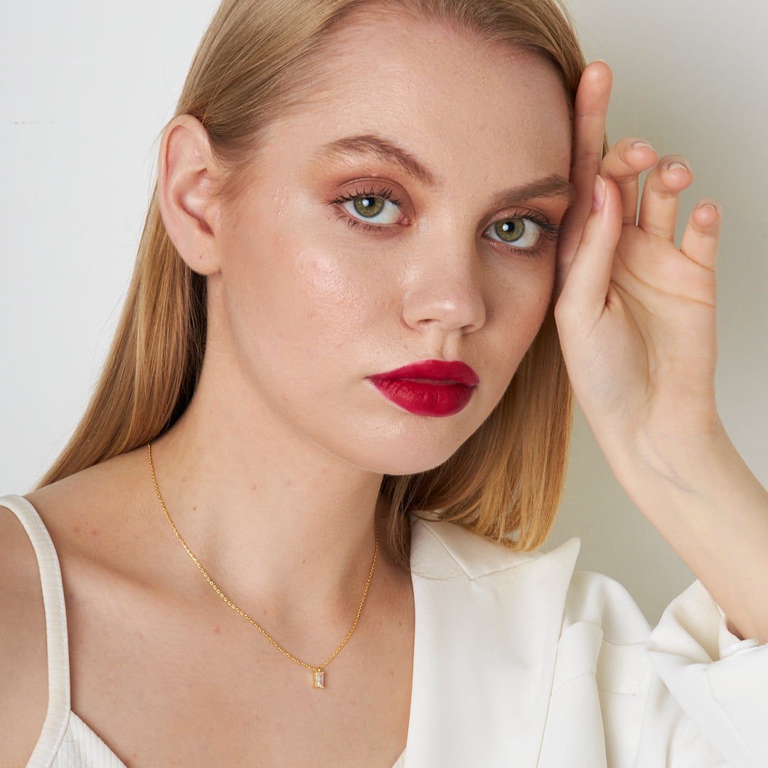 Diamond Passion Baguette Necklace - 925 SILVER