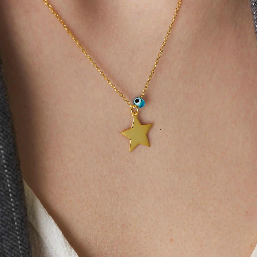 Evil Eye Star Necklace - 925 SILVER