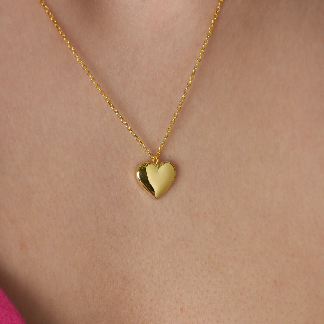 Plate Heart Necklace - 925 SILVER