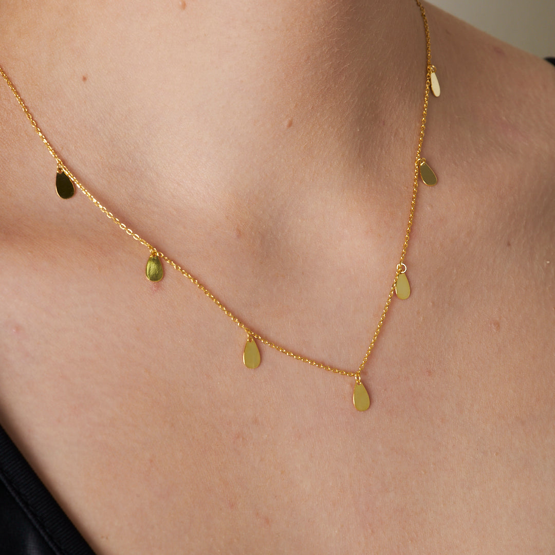 Plate Drop Necklace - 925 SILVER