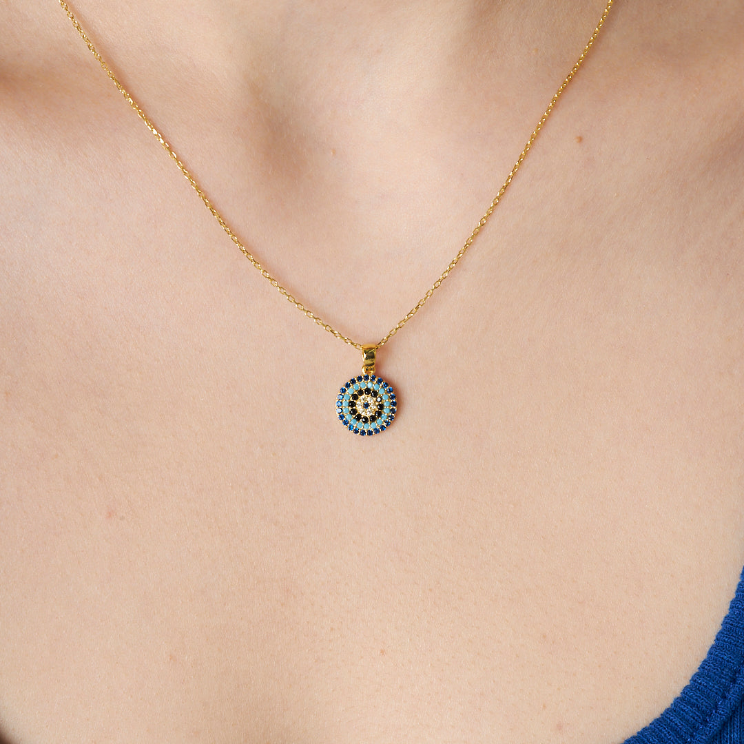 Evil Eye Pearl Necklace - 925 Silver