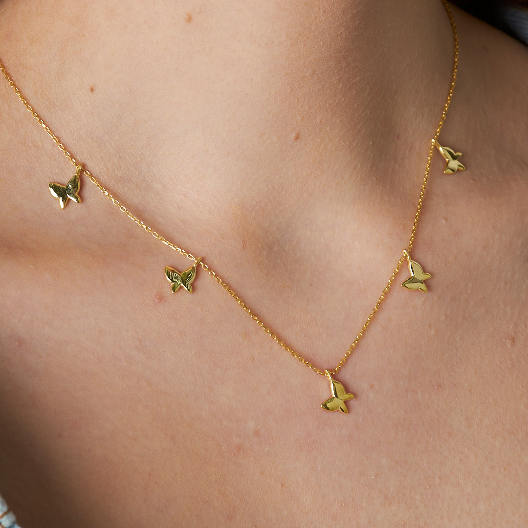 Butterfly Plate Necklace - 925 SILVER