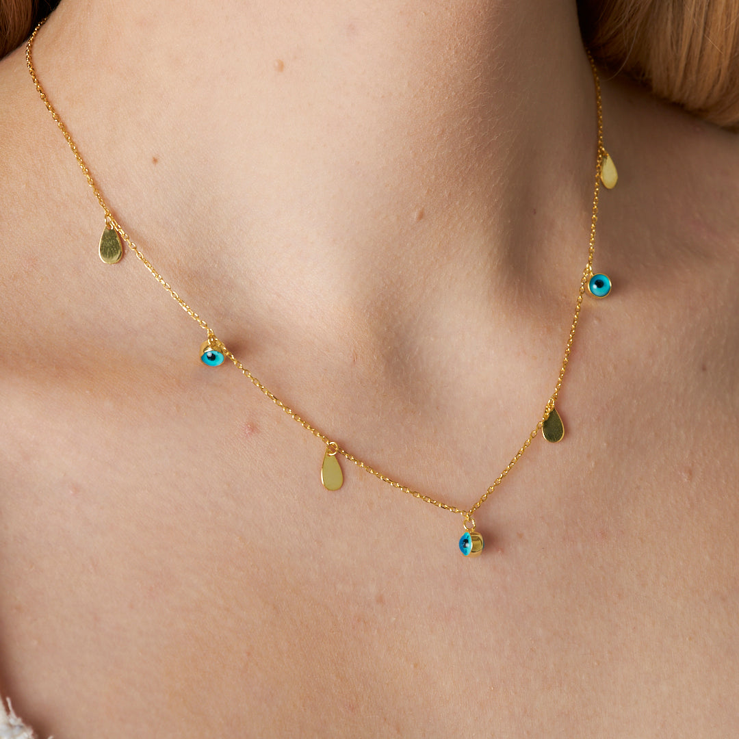 Evil Eye Drop Necklace - 925 SILVER