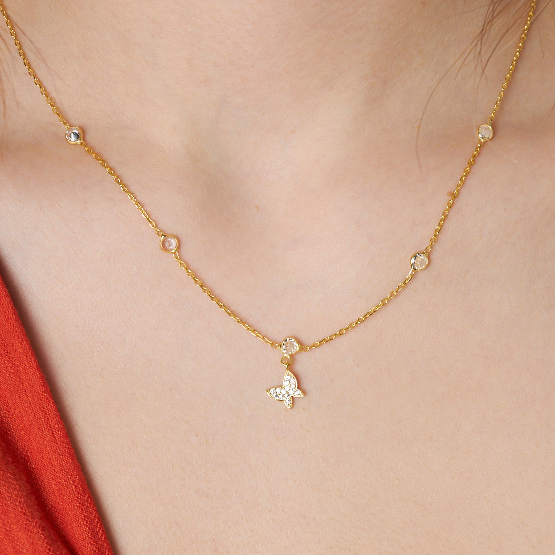 Tiny Butterfly Necklace - 925 SILVER