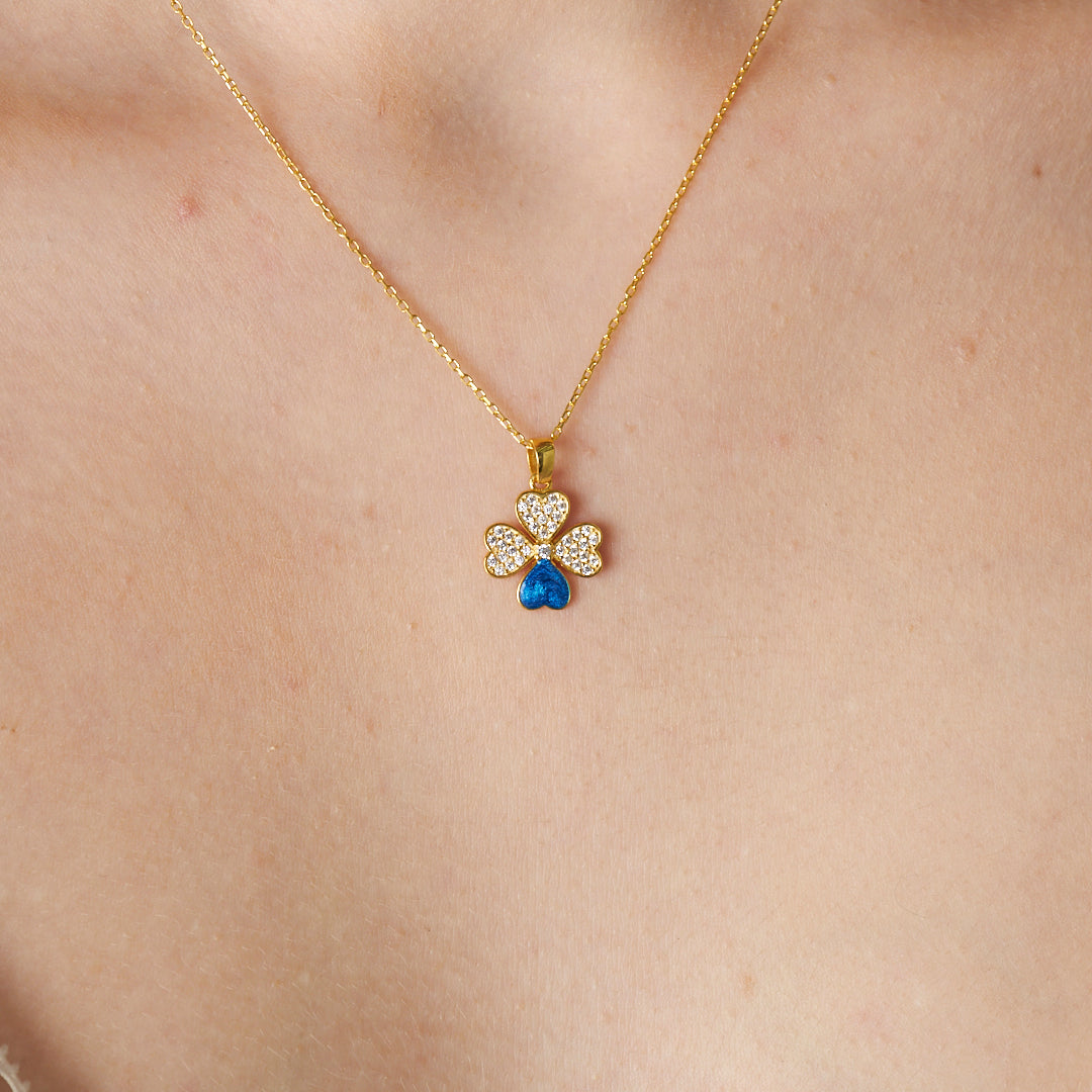 Blue Detailed Necklace - 925 SILVER