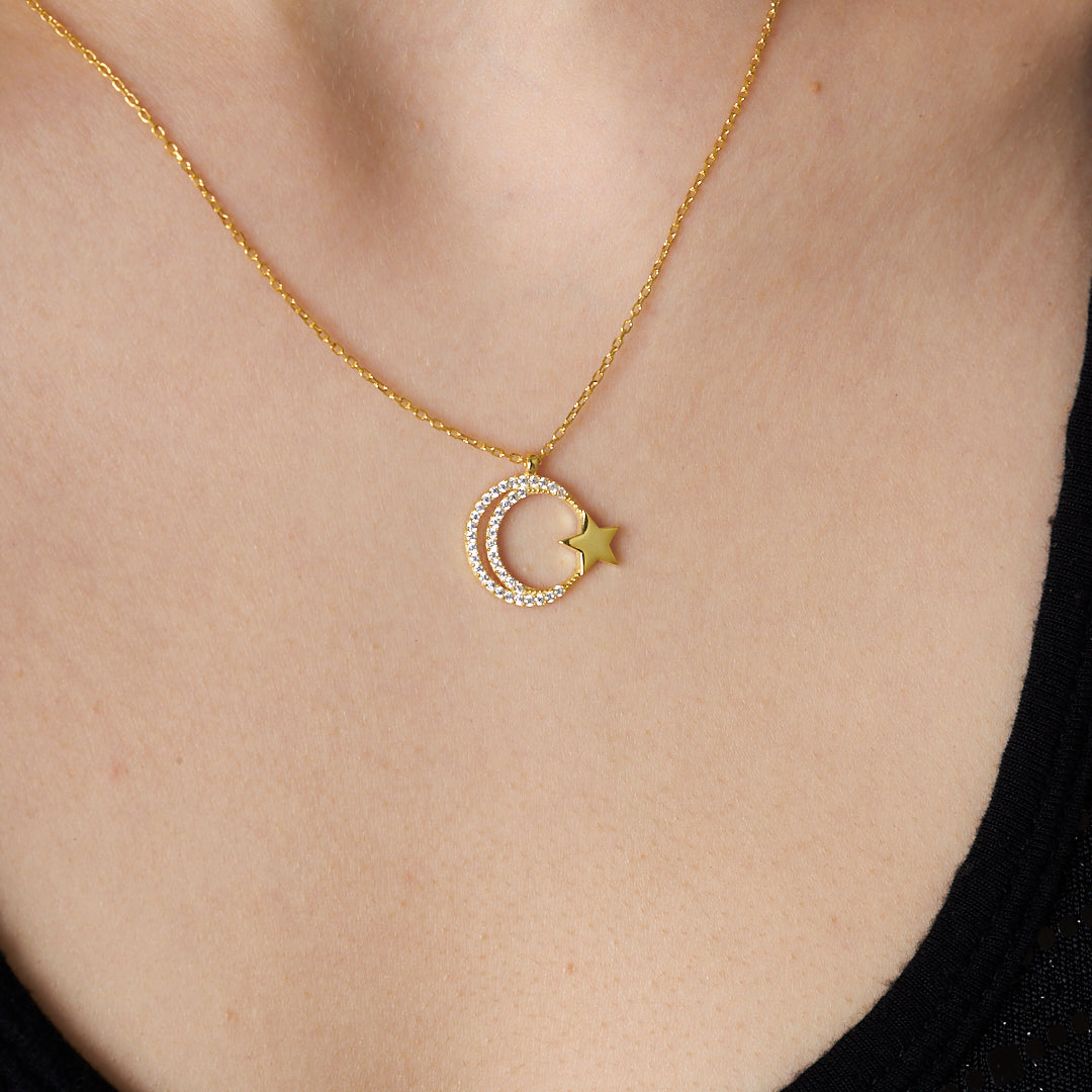 Zircon Stone Star Necklace - 925 SILVER