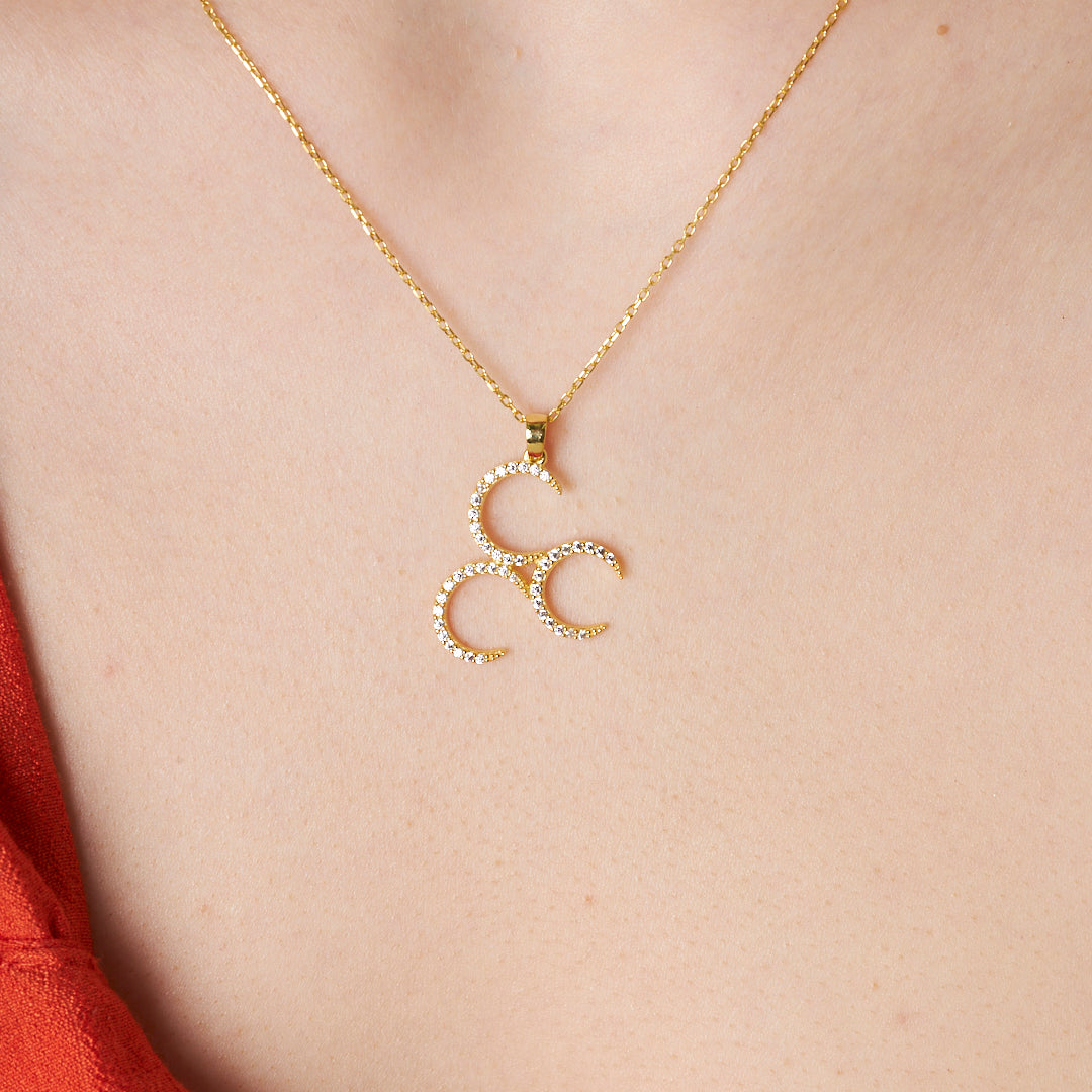Sequential Moon Necklace - 925 SILVER