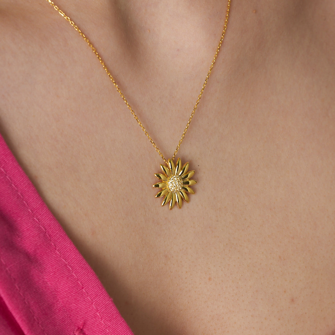 Sunflower Necklace - 925 Silver