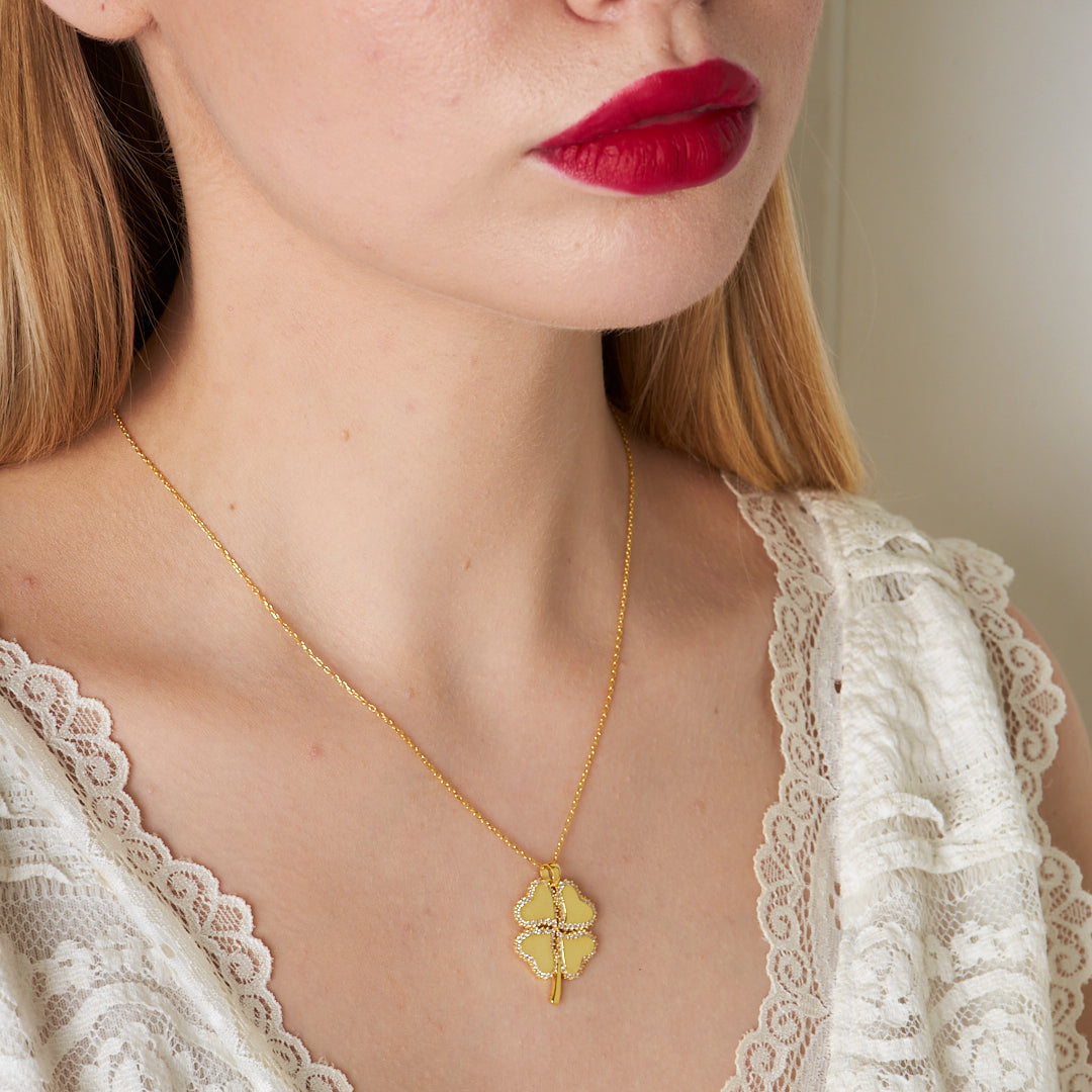 Heart Clover Necklace - 925 SILVER