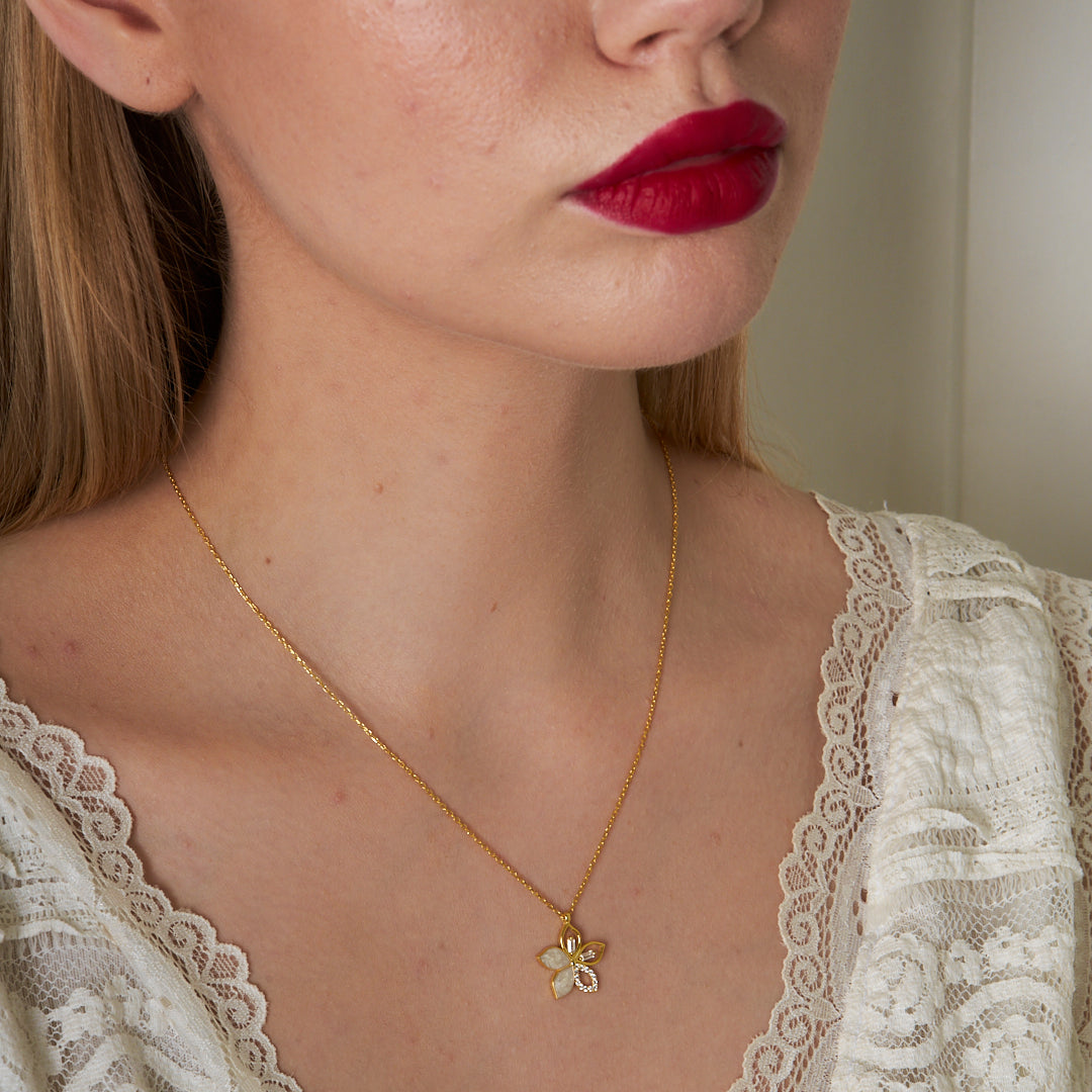 Lotus Flower Necklace - 925 Silver