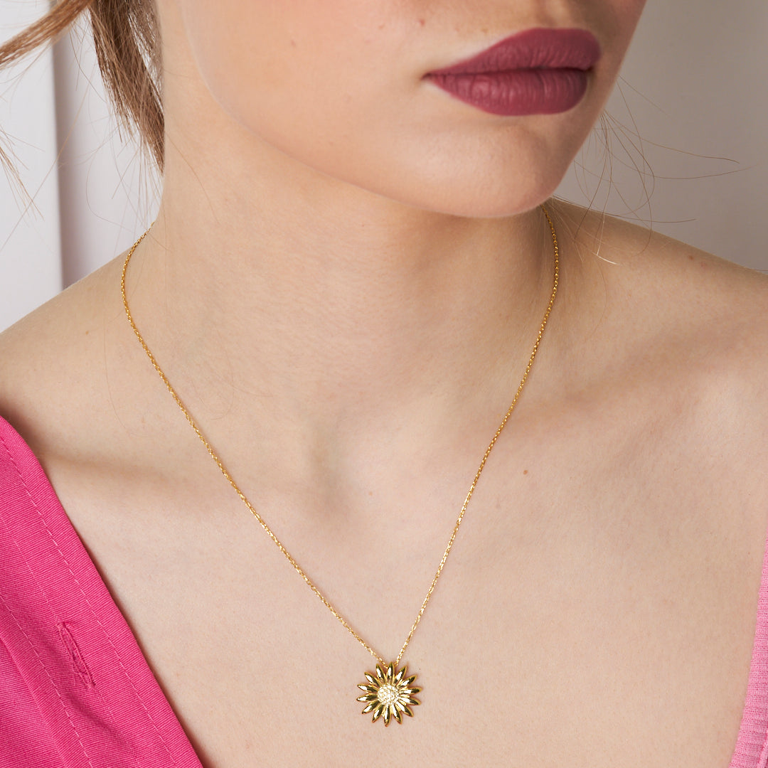 Sunflower Necklace - 925 Silver