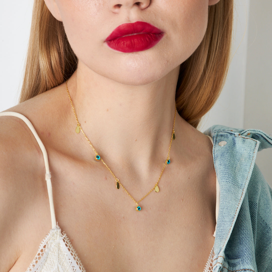 Evil Eye Drop Necklace - 925 SILVER