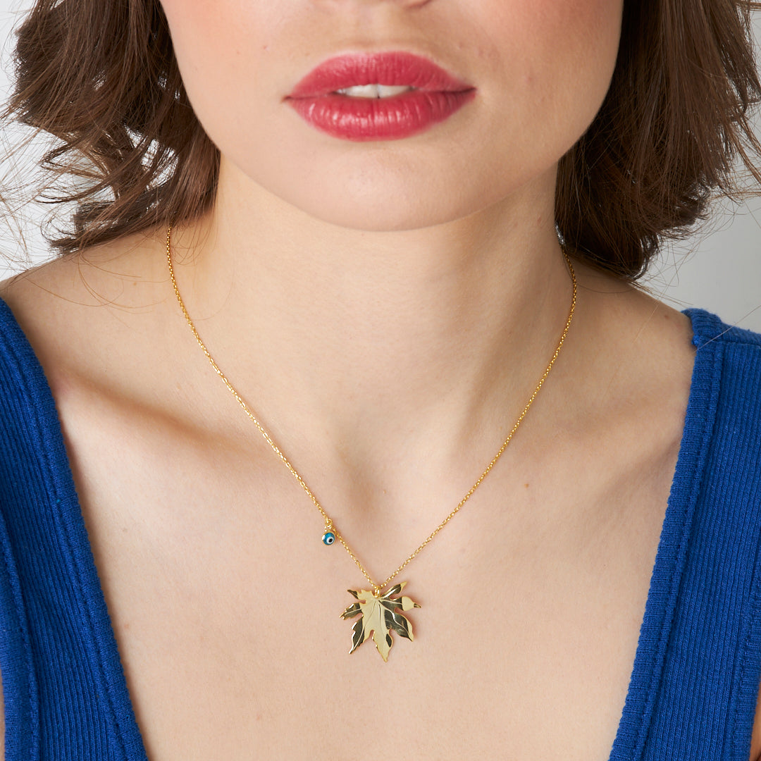 Plane Tree Leaf Necklace - 925 SILVER