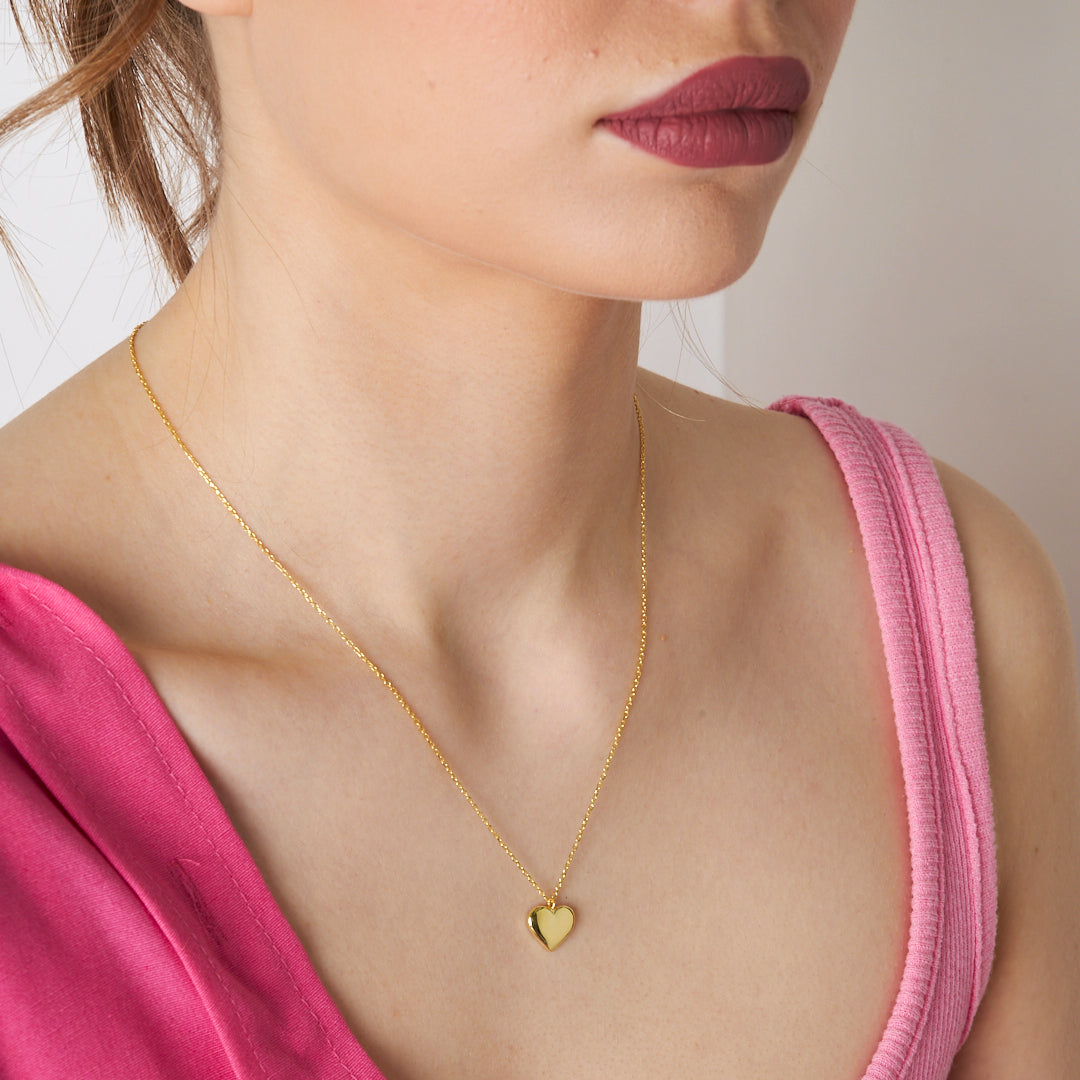 Plate Heart Necklace - 925 SILVER