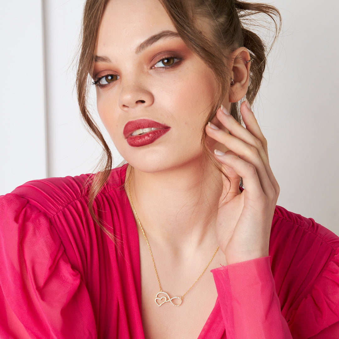 Infinity Heart Necklace - 925 Silver