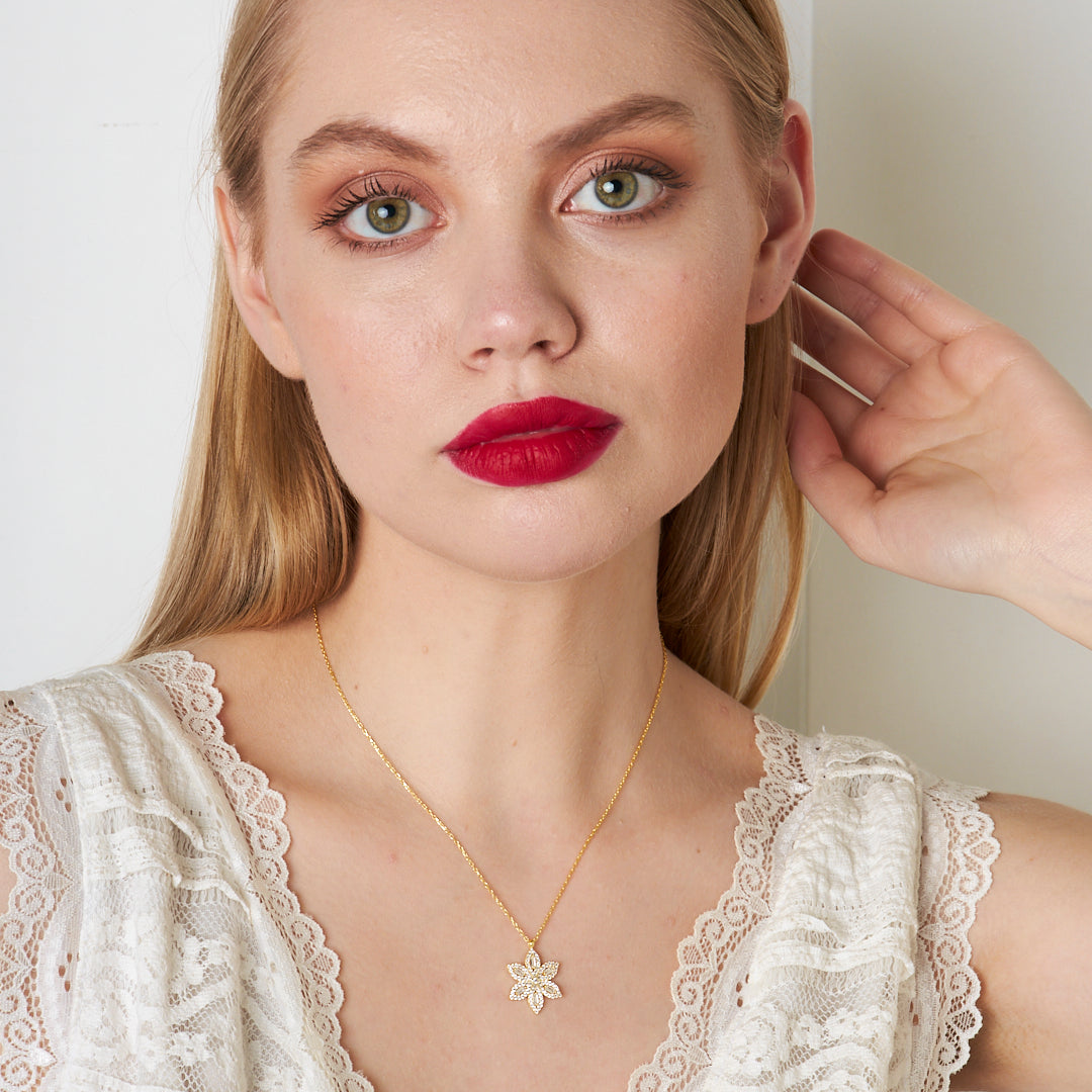 Narcissus Flower Necklace - 925 Silver