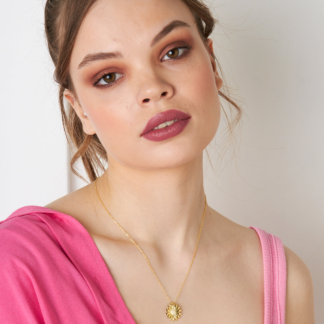 Sunflower Necklace - 925 Silver