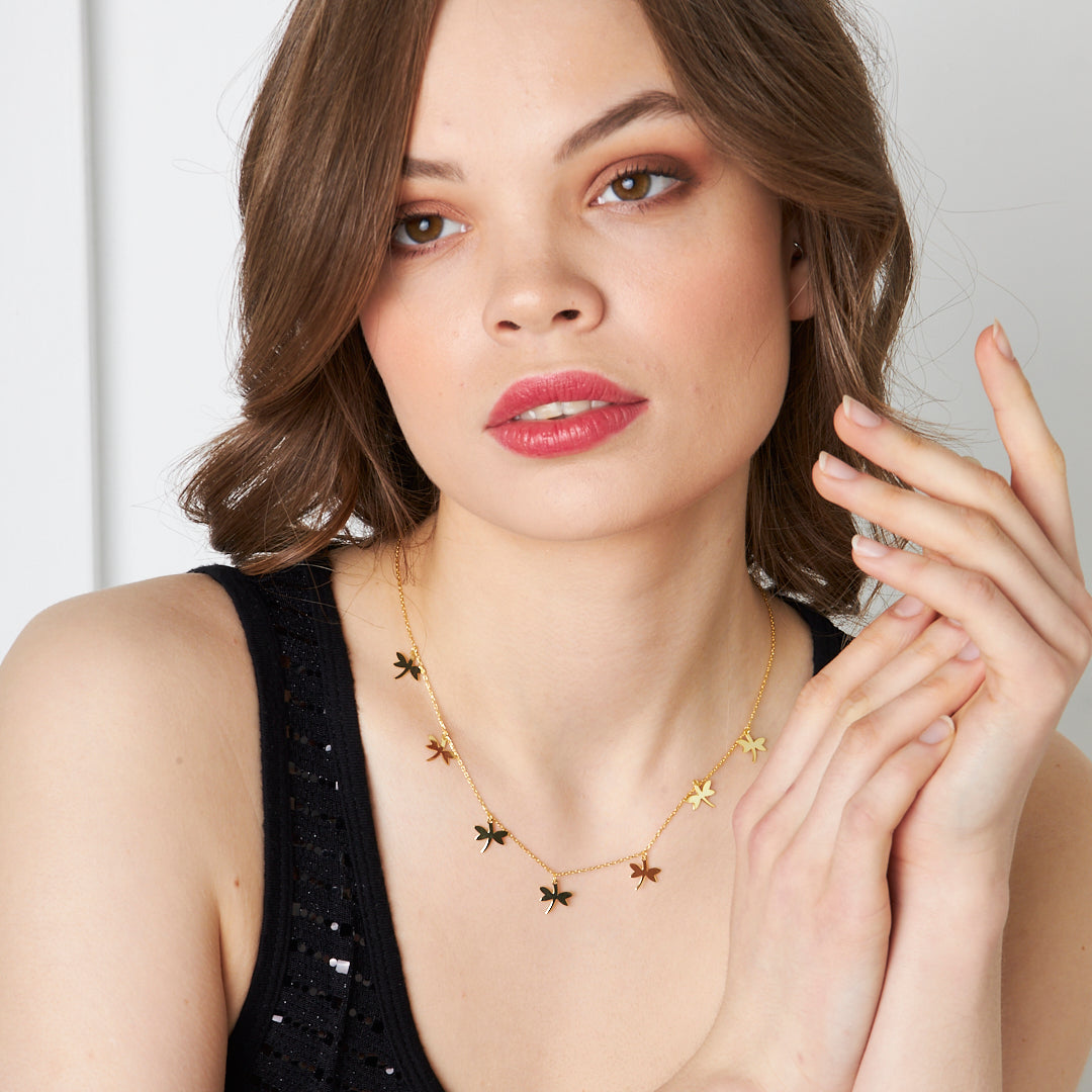 Sequential Dragonfly Necklace - 925 SILVER