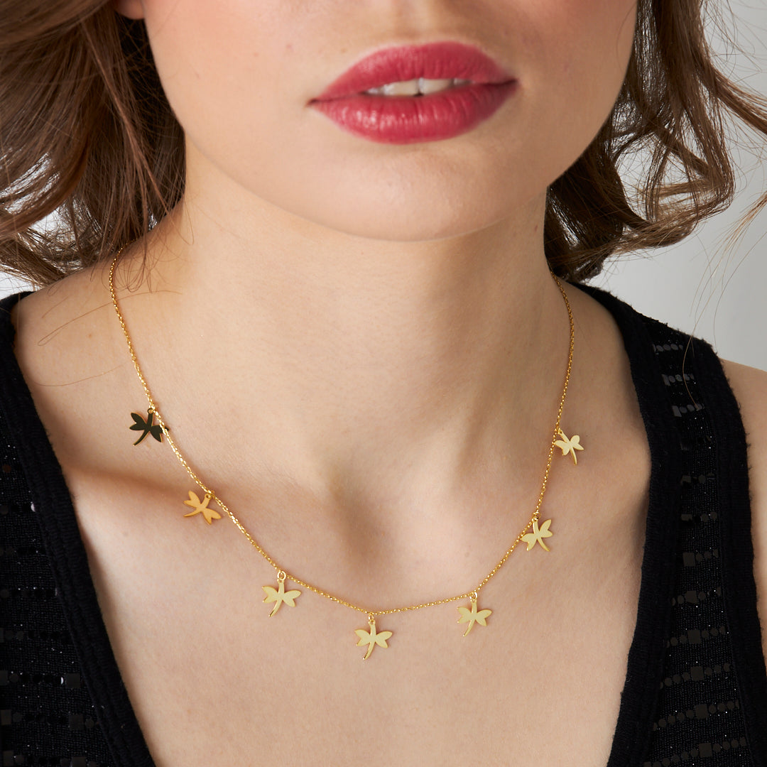 Sequential Dragonfly Necklace - 925 SILVER