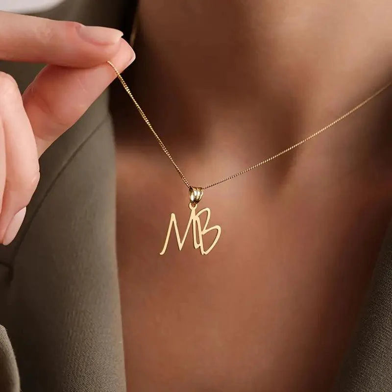 DOPPEL INITIALEN GOURMET KETTE | 925 SILBER