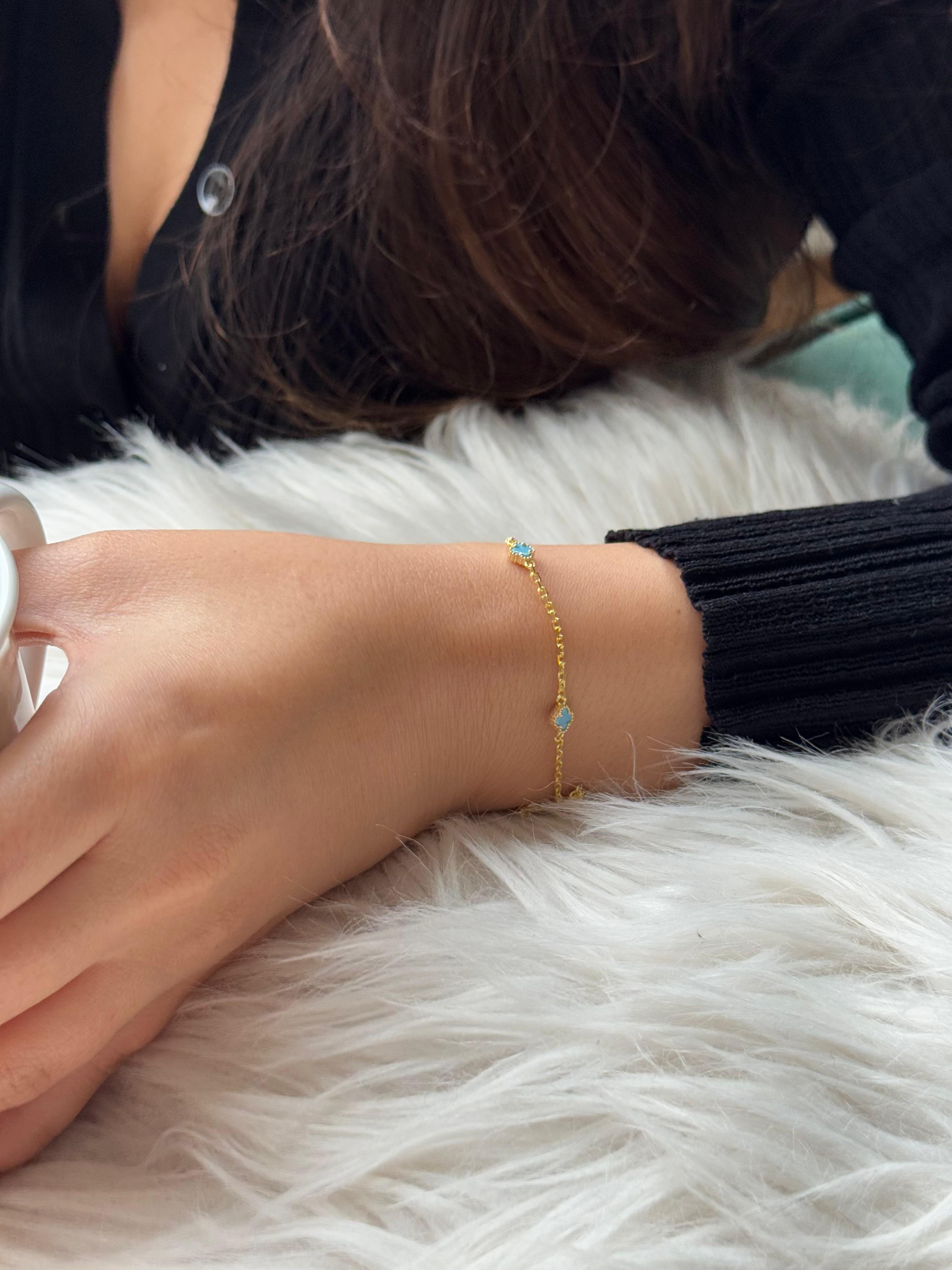 Modern Minimal Clover Bracelet 925 SILVER