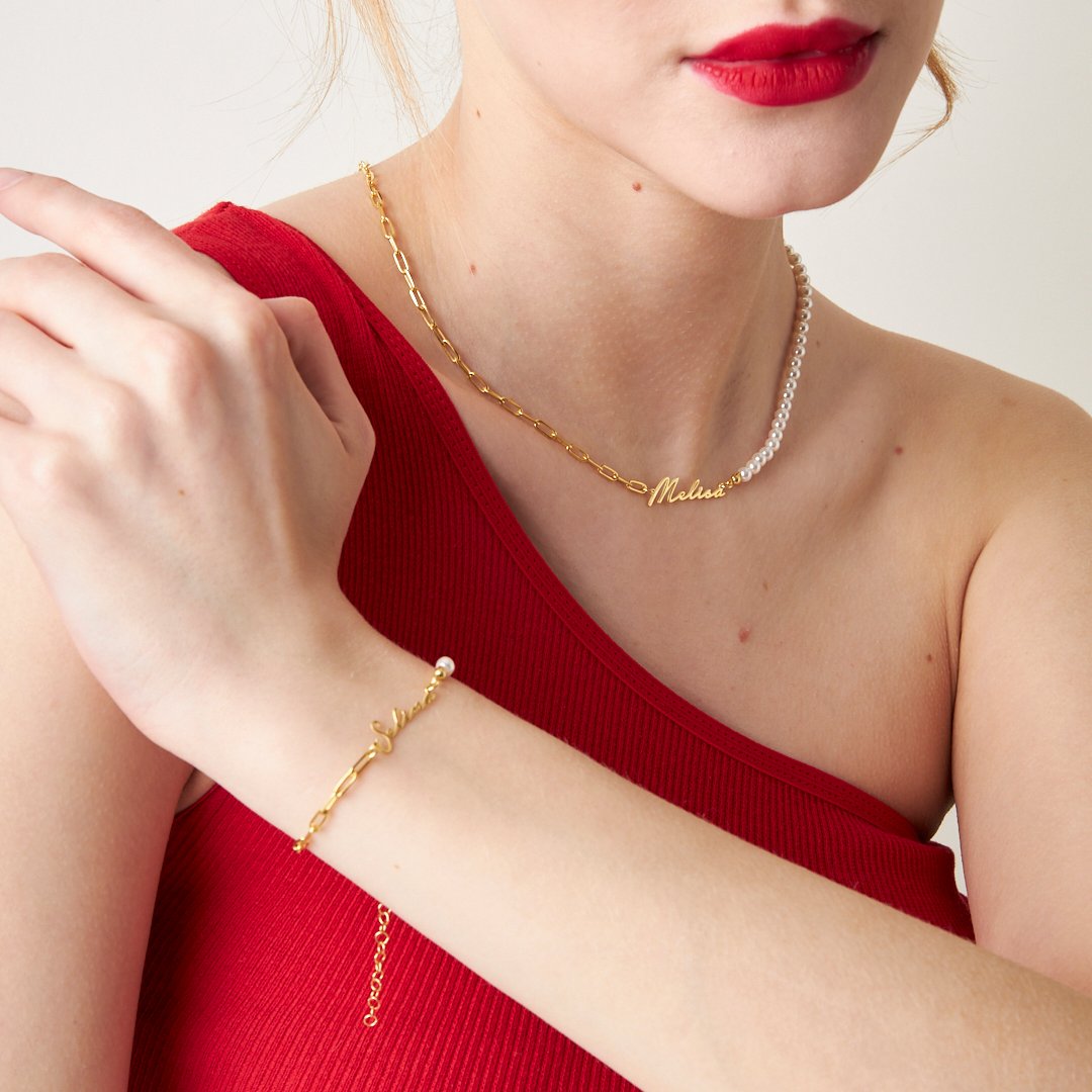 NAMENS PERLEN SET | 925 SILBER