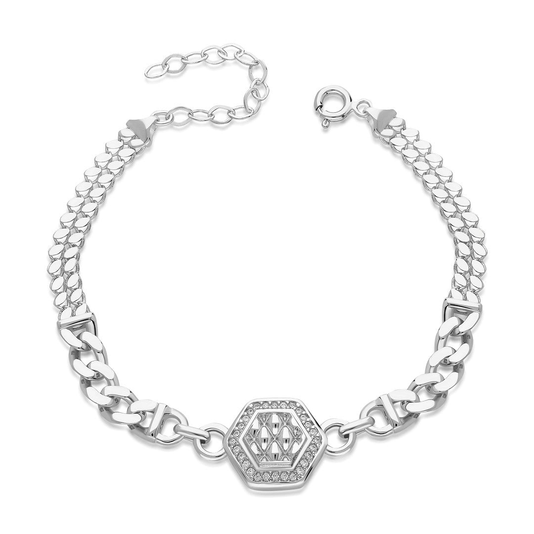 Hexagon Gourmet Bracelet - 925 SILVER