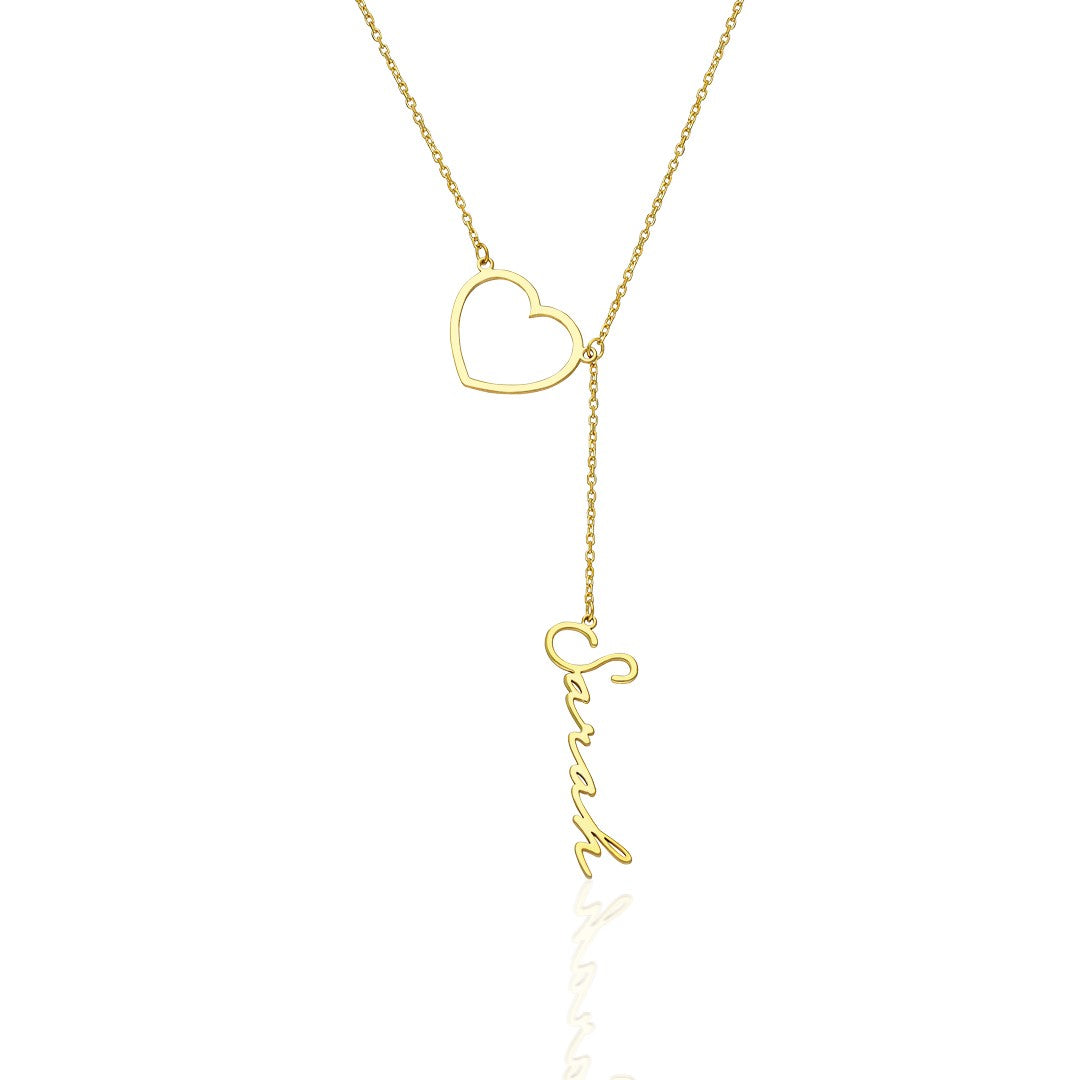 Heart Necklace Signature Name Necklace - 925 Silver