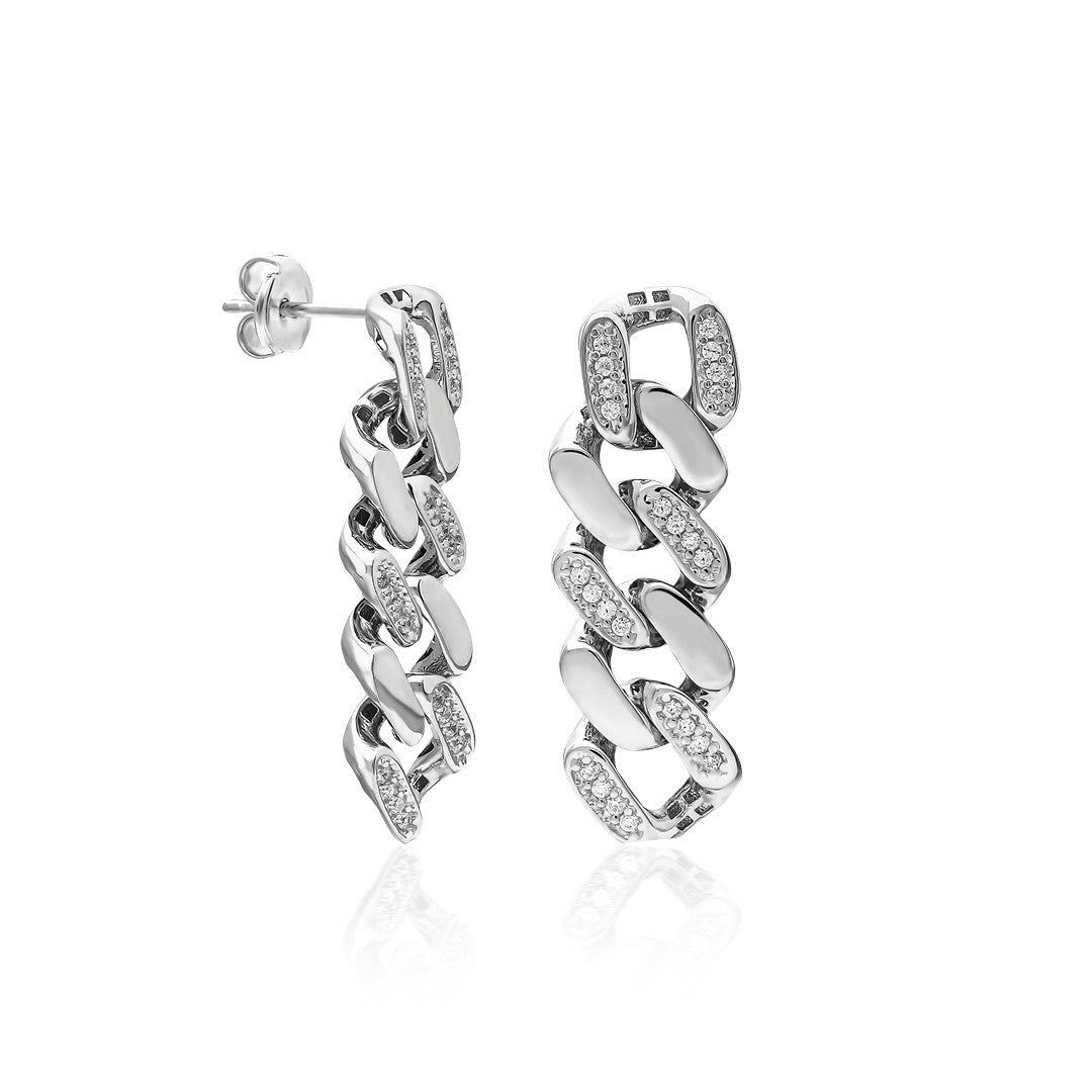 Zircon Stone Gourmet Earrings - 925 SILVER