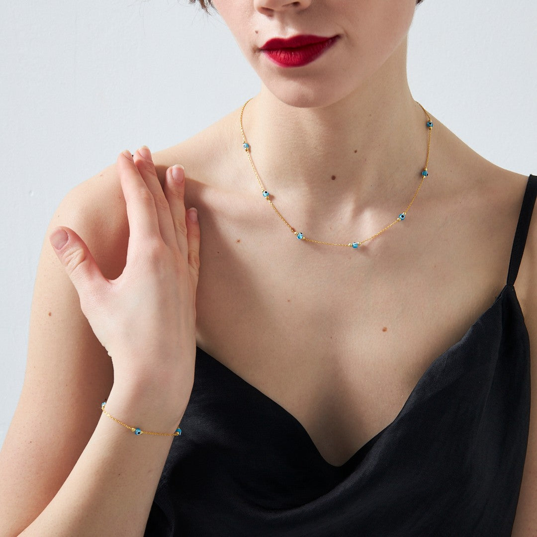 DORIKA BLAUE AUGE SET | 925 SILBER