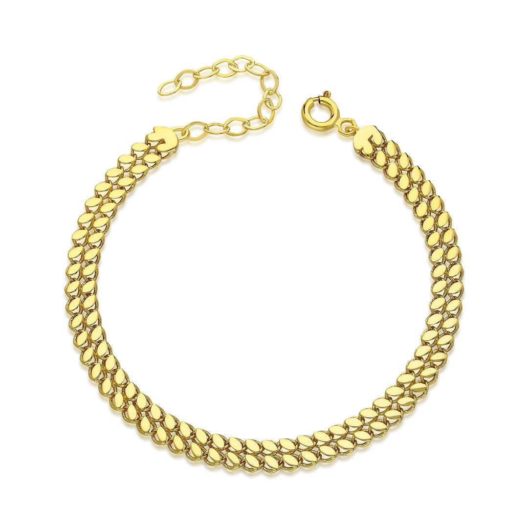 Double Row Sequin Bracelet - 925 SILVER