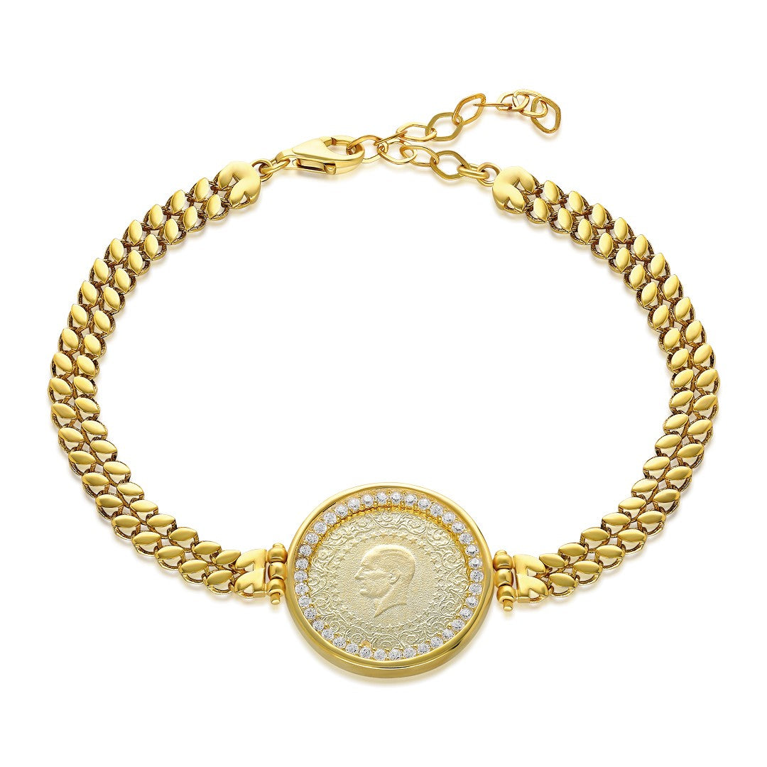 Double Sequin Quarter Bracelet - 925 SILVER