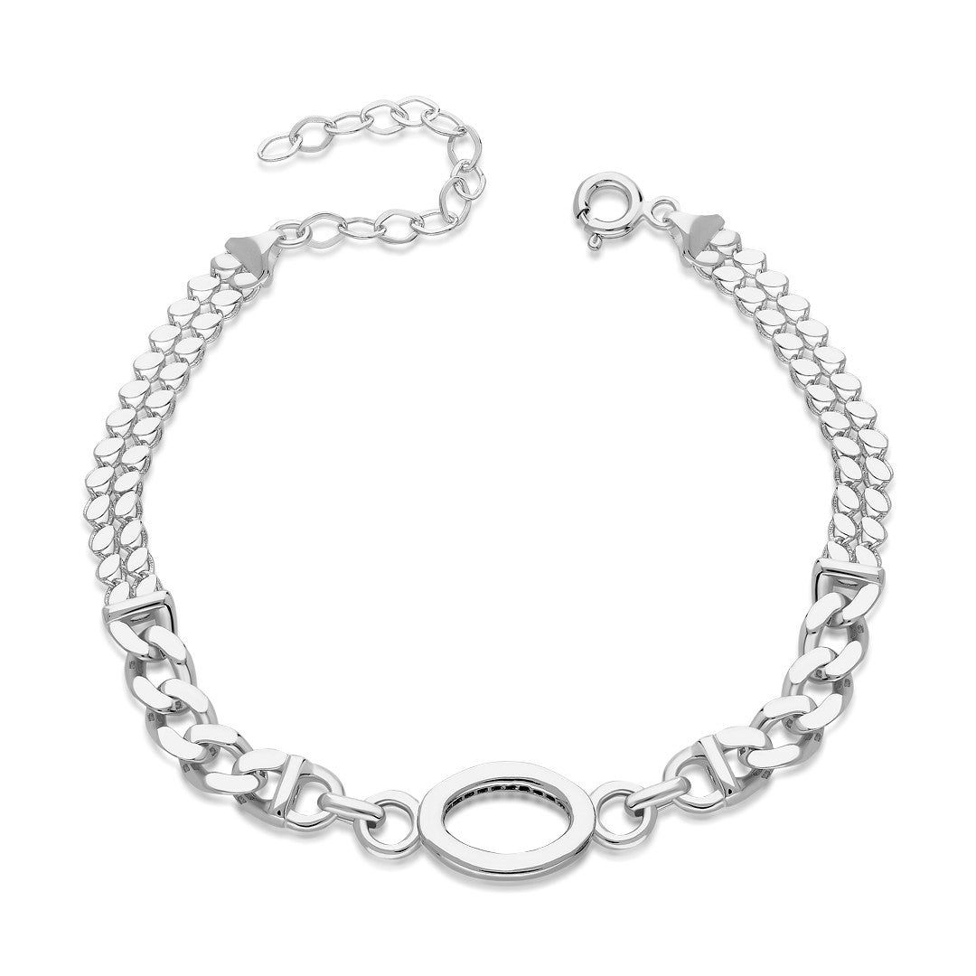 Round Gourmet Chain Bracelet - 925 SILVER