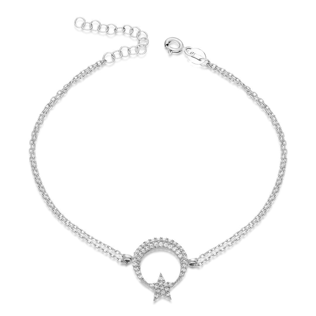 Crescent Star Bracelet - 925 SILVER