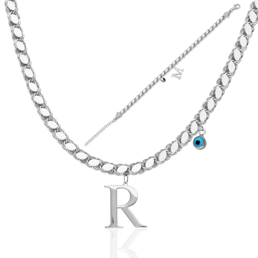 GERSTEN BUCHSTABEN SET MIT NAZAR | 925 SILBER