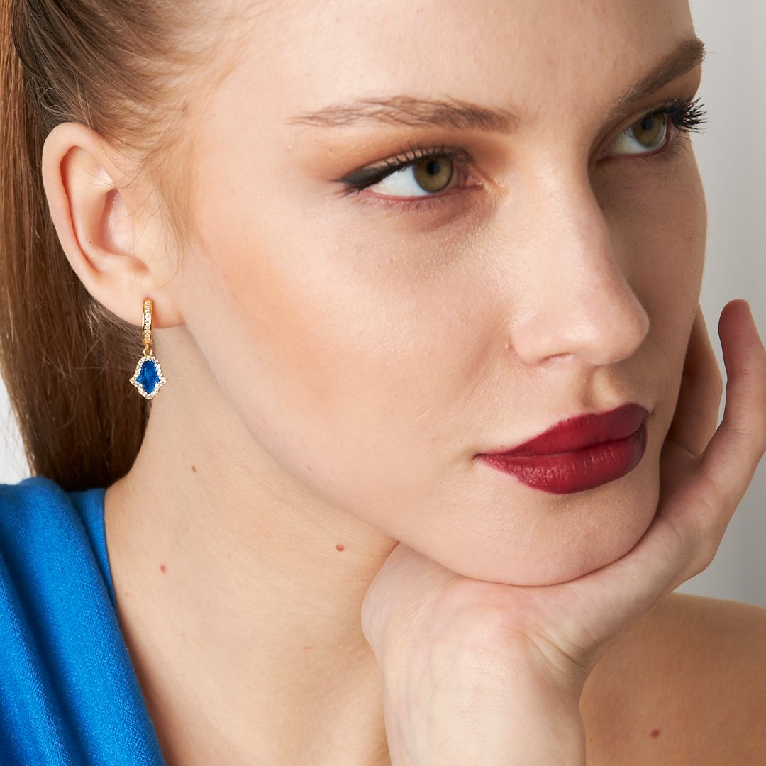 Fatma's Zircon Stone Hand Earring - 925 SILVER