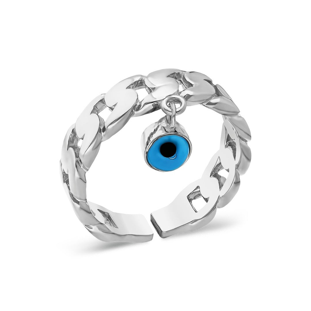 CUBAN RING MIT NAZAR | 925 SILBER