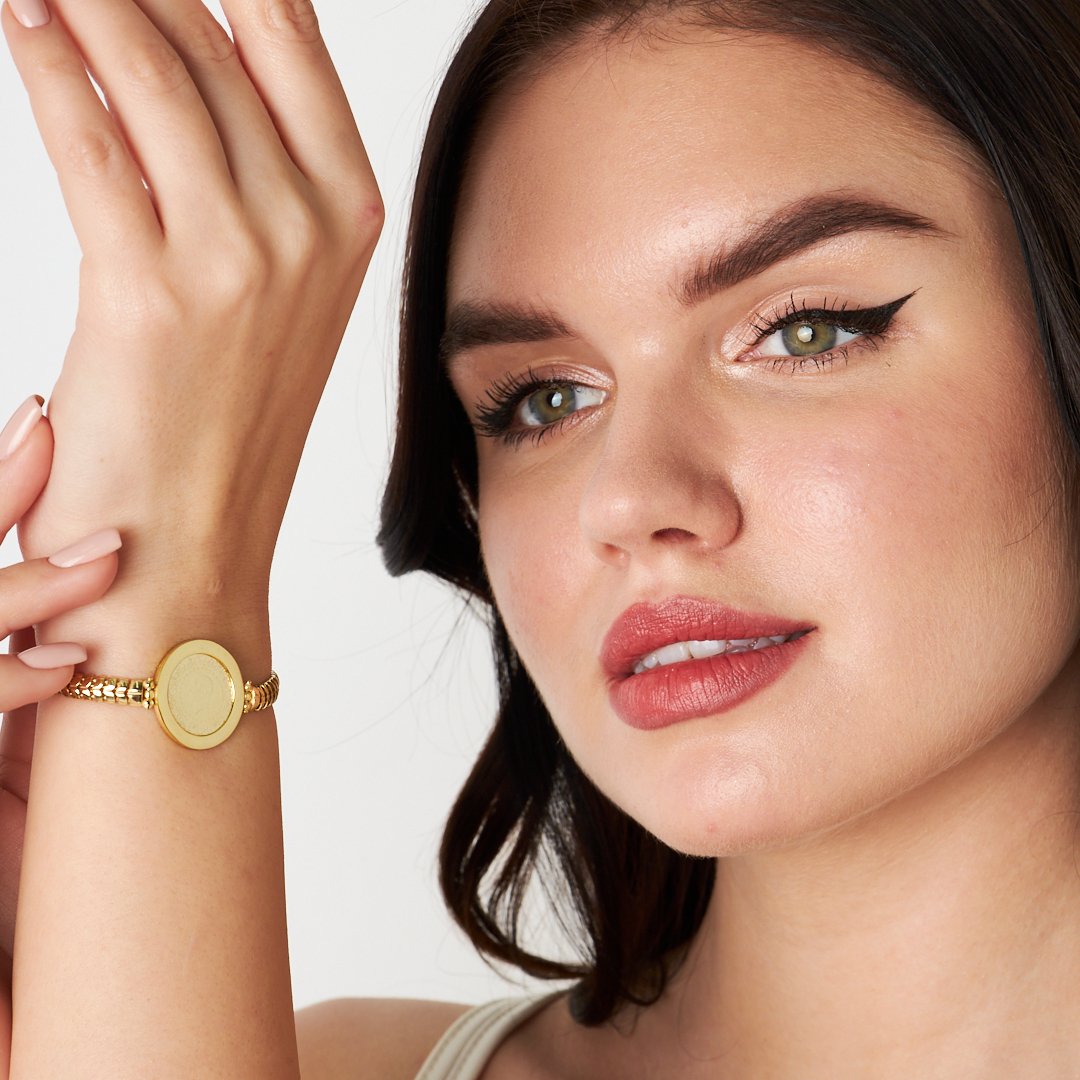 Quarter Herringbone Chain Bracelet - 925 SILVER