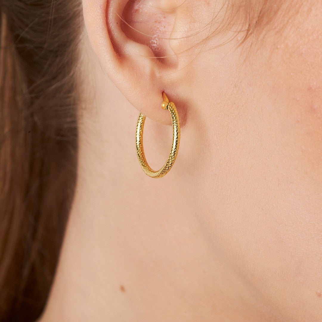 Embroidered Stoneless Earrings - 925 SILVER