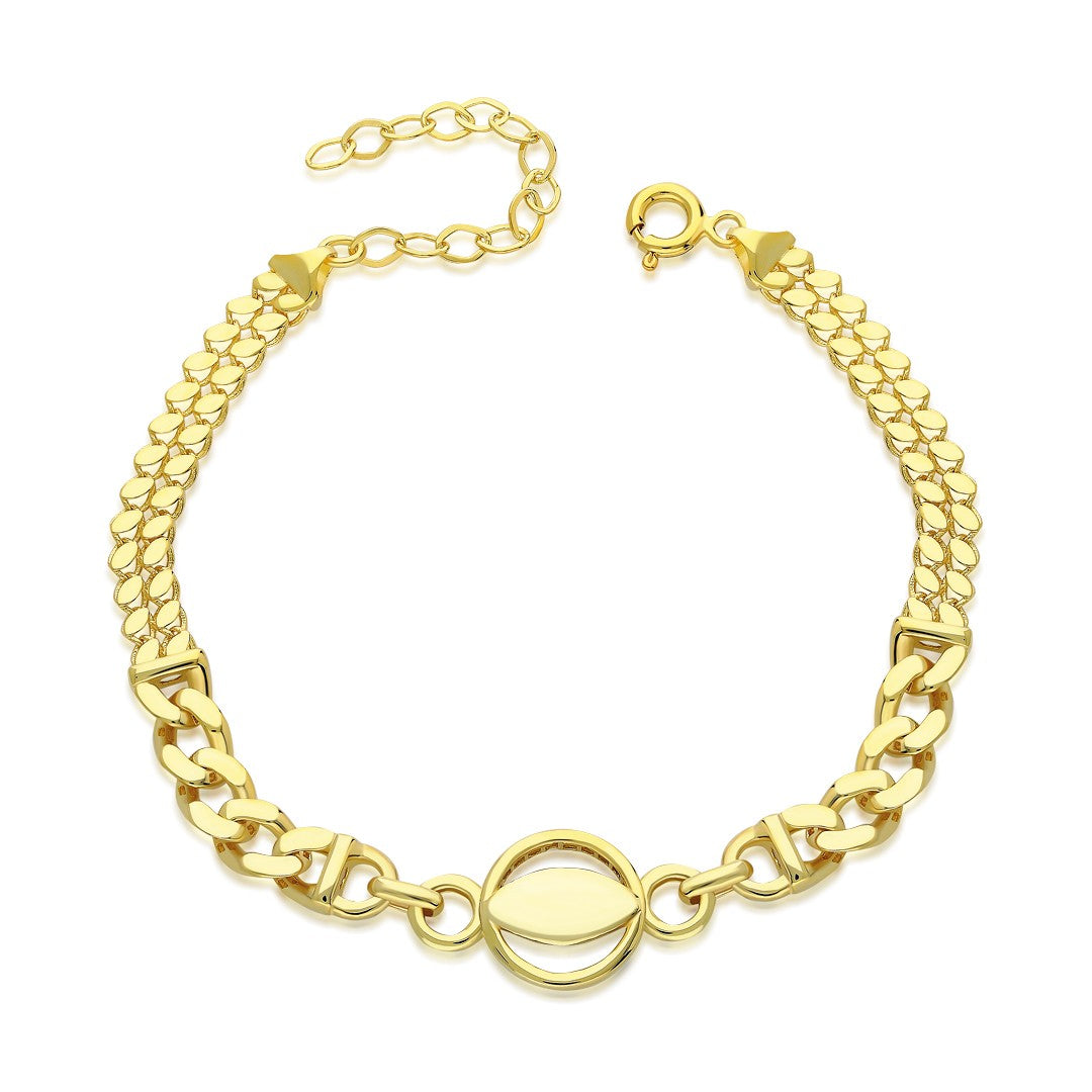 Ring-Shaped Chain Bracelet - 925 SILVER