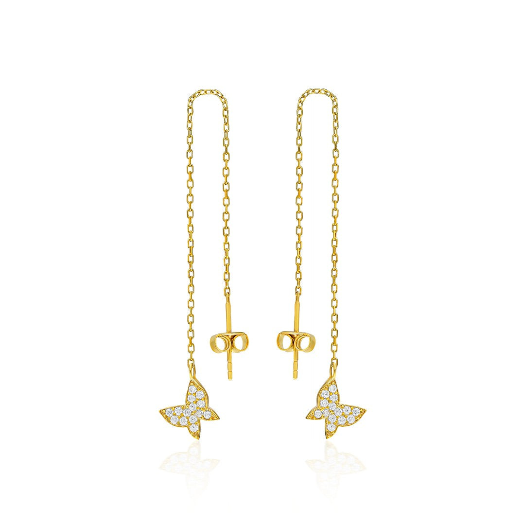 Dangling Butterfly Earrings - 925 SILVER