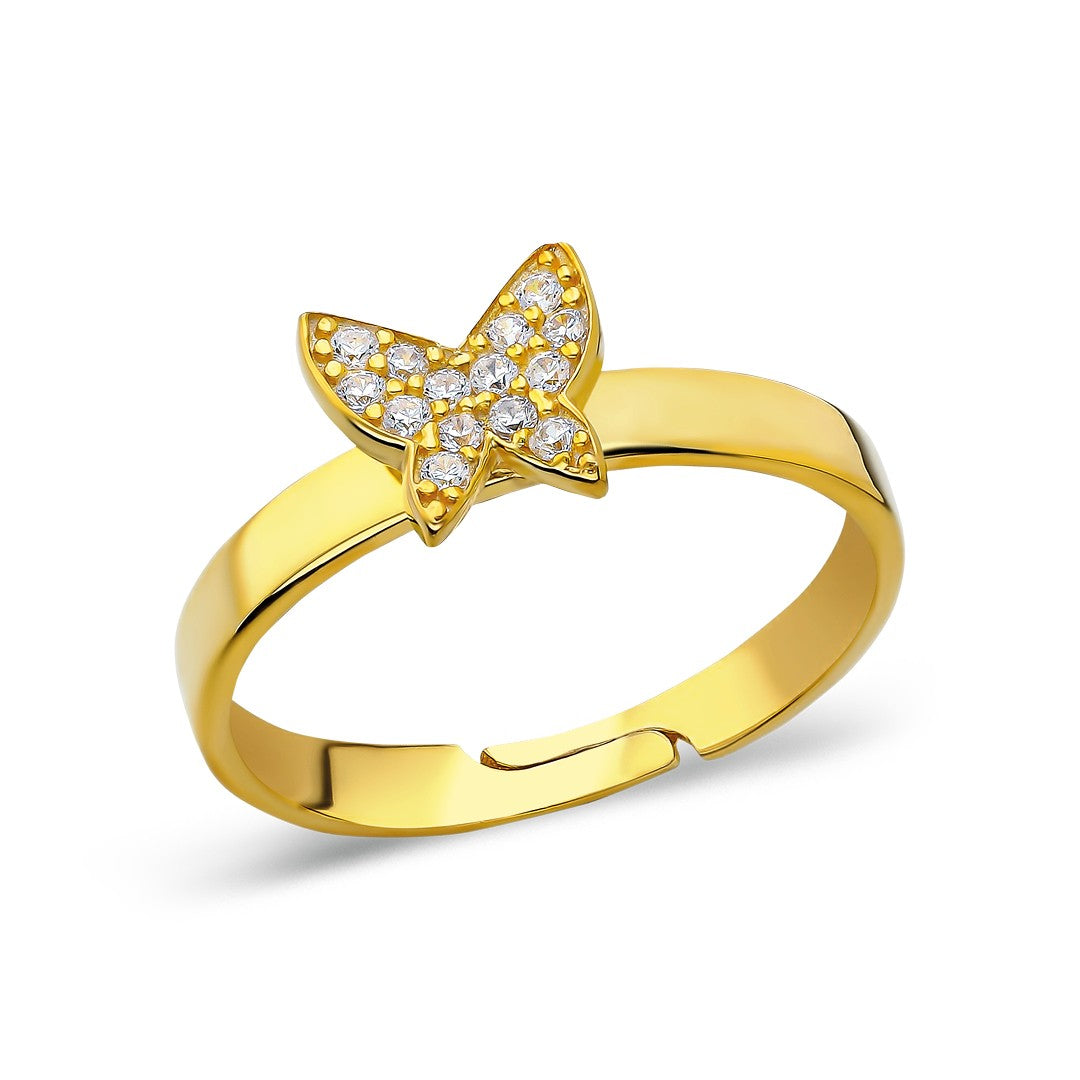 Stone Butterfly Ring - 925 SILVER