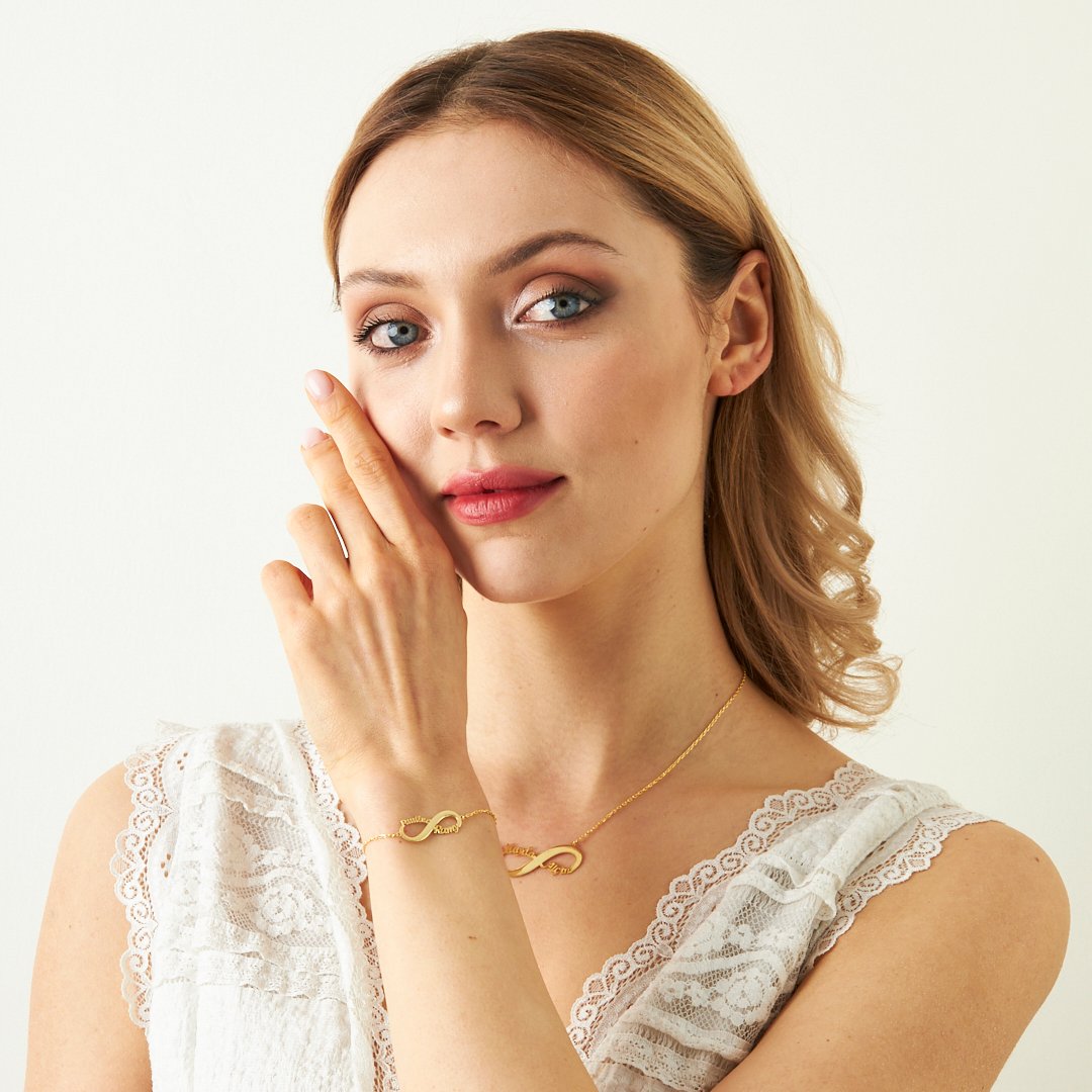 DOPPELT NAMEN INFINITY SET | 925 SILBER